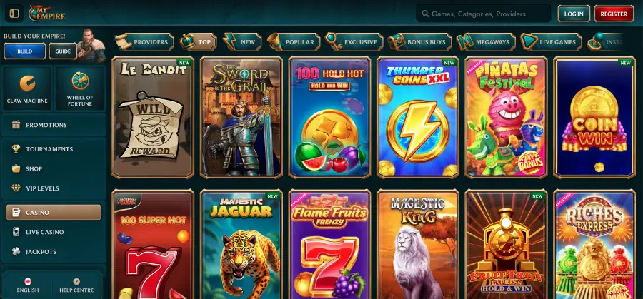 My empire casino review of games and providers
