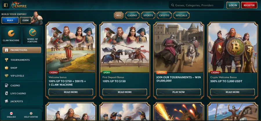 My Empire casino tournaments and leaderboard events